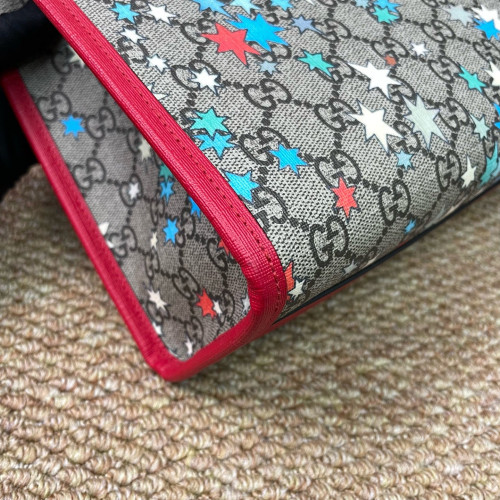 Gucci Children's Printed Tote Bag GG Supreme Monogram Beige Red Blue