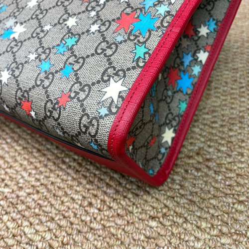 Gucci Children's Printed Tote Bag GG Supreme Monogram Beige Red Blue