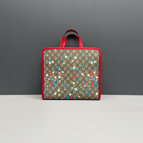 Gucci Children's Printed Tote Bag GG Supreme Monogram Beige Red Blue