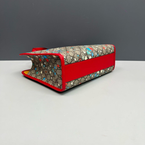 Gucci Children's Printed Tote Bag GG Supreme Monogram Beige Red Blue