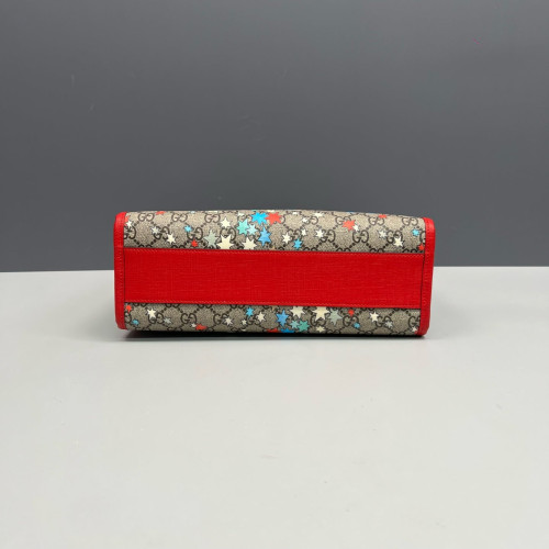 Gucci Children's Printed Tote Bag GG Supreme Monogram Beige Red Blue