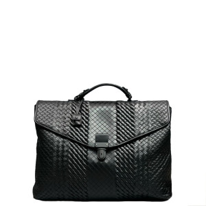 Bottega Veneta Briefcase Lambskin Intrecciato Nappa Black