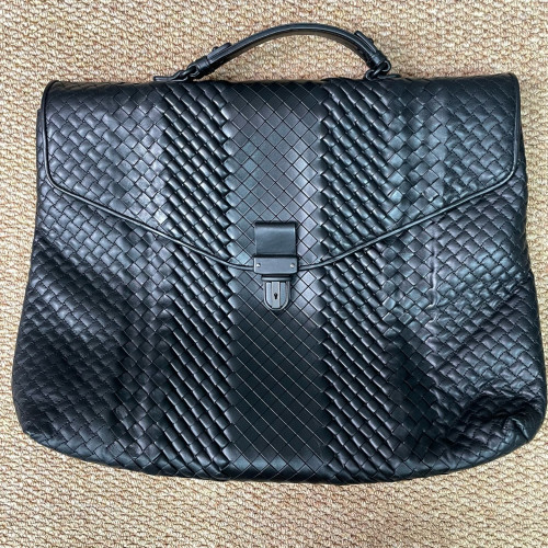Bottega Veneta Briefcase Lambskin Intrecciato Nappa Black