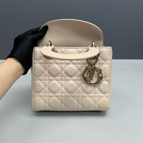 Dior Small Lady Dior Cuir Light Pink
