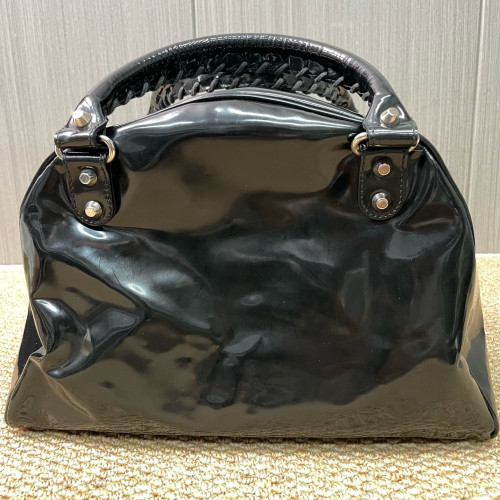 Balenciaga City Boston Bag Glazed Calfskin Black