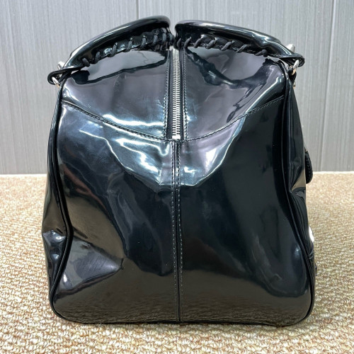 Balenciaga City Boston Bag Glazed Calfskin Black