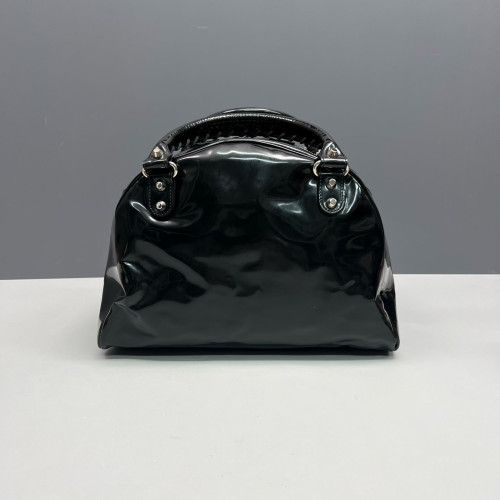 Balenciaga City Boston Bag Glazed Calfskin Black
