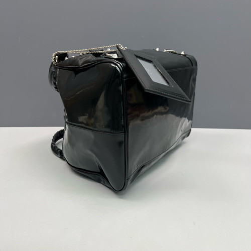 Balenciaga City Boston Bag Glazed Calfskin Black