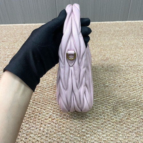 Miu Miu Mini Wander Hobo Crumpled Lambskin Pink