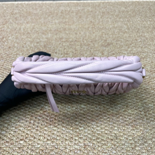 Miu Miu Mini Wander Hobo Crumpled Lambskin Pink