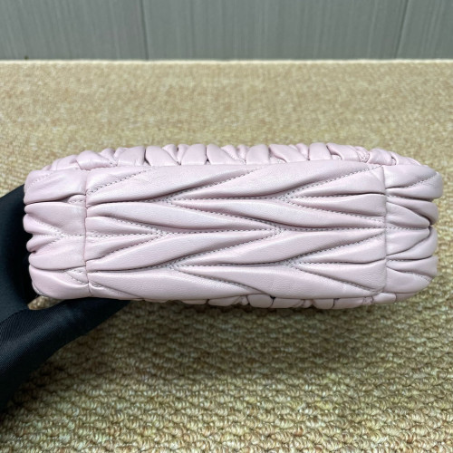 Miu Miu Mini Wander Hobo Crumpled Lambskin Pink