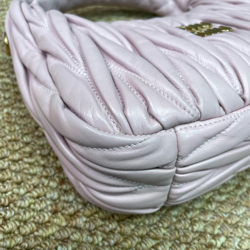 Miu Miu Mini Wander Hobo Crumpled Lambskin Pink