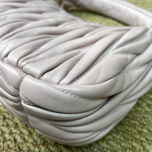 Miu Miu Mini Wander Hobo Crumpled Lambskin Pink