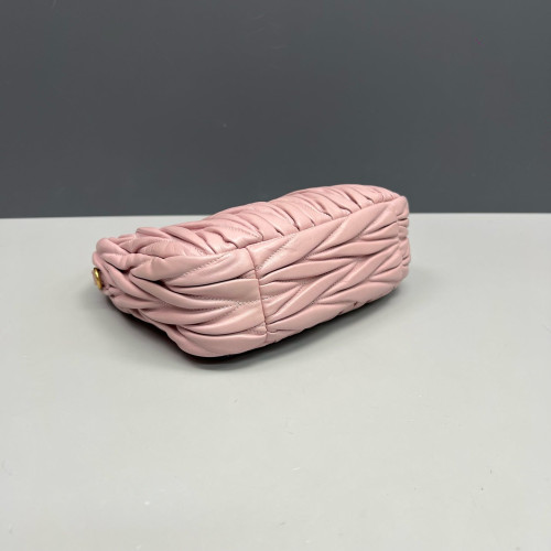 Miu Miu Mini Wander Hobo Crumpled Lambskin Pink