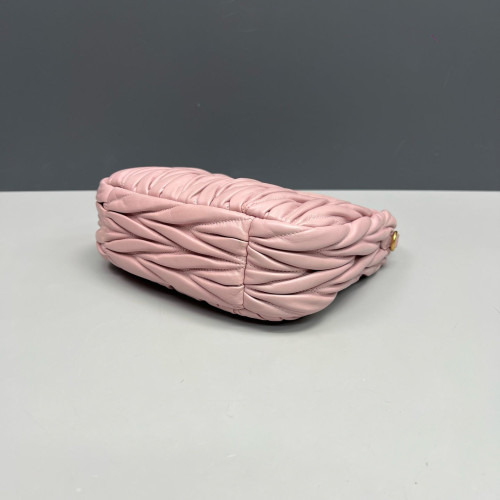 Miu Miu Mini Wander Hobo Crumpled Lambskin Pink