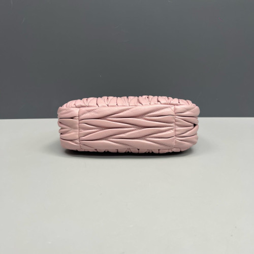 Miu Miu Mini Wander Hobo Crumpled Lambskin Pink