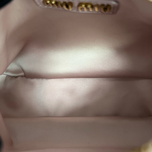 Miu Miu Mini Wander Hobo Crumpled Lambskin Pink
