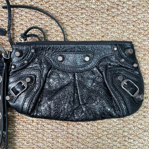 Balenciaga City Clutch Arena Lambskin Black