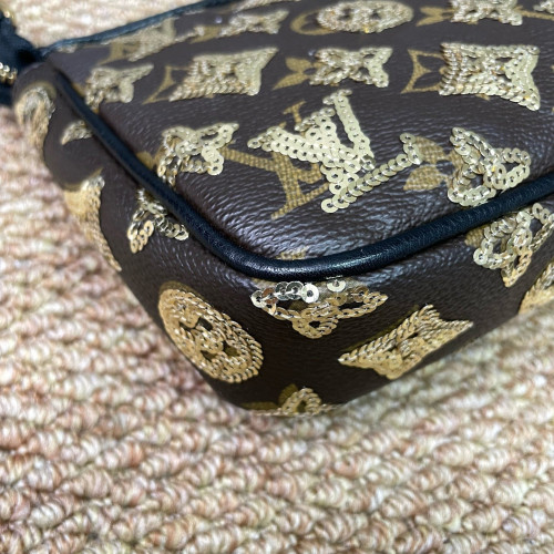 Louis Vuitton Pochette Accessories 22 Monogram Sequin Brown