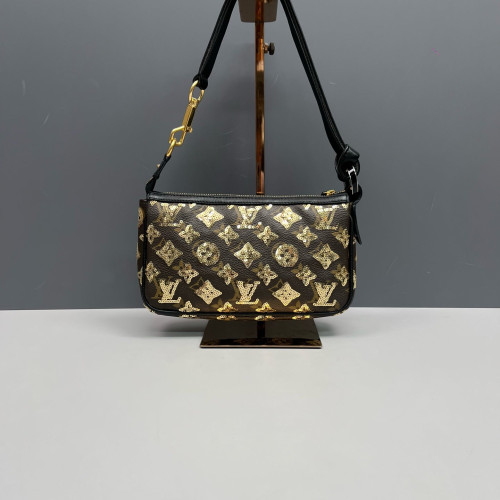Louis Vuitton Pochette Accessories 22 Monogram Sequin Brown