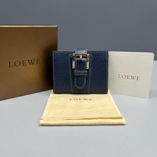 Loewe Card Holder Grained Calfskin Dark Blue