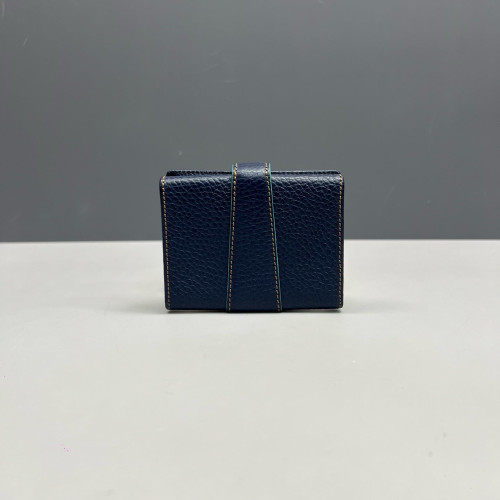 Loewe Card Holder Grained Calfskin Dark Blue