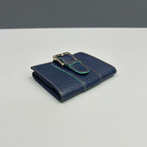 Loewe Card Holder Grained Calfskin Dark Blue
