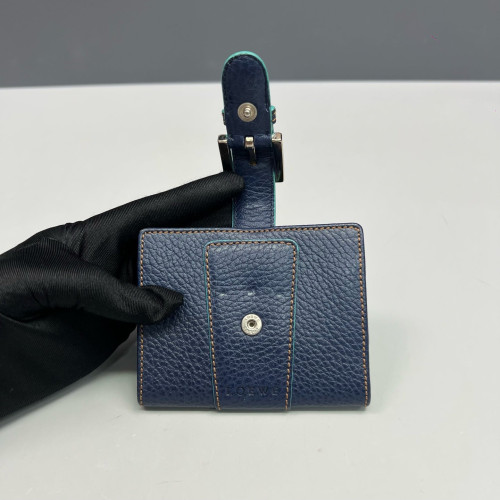 Loewe Card Holder Grained Calfskin Dark Blue