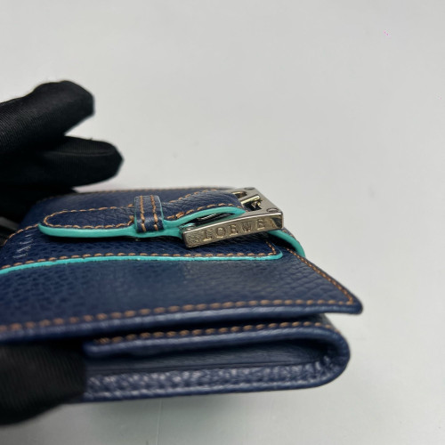 Loewe Card Holder Grained Calfskin Dark Blue