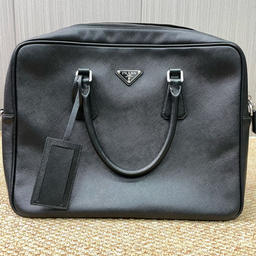 Prada Briefcase Saffiano Calfskin Black