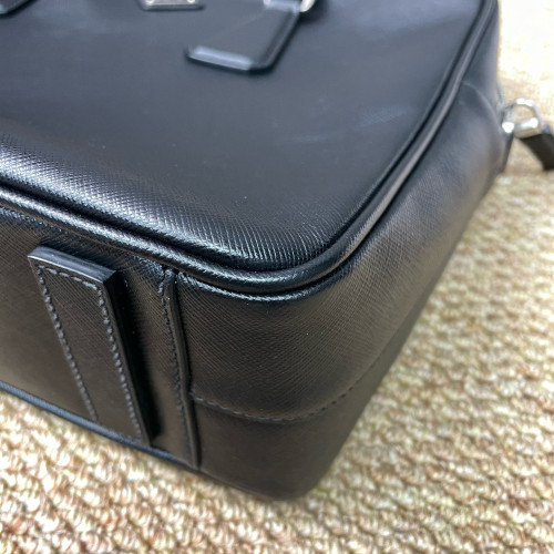 Prada Briefcase Saffiano Calfskin Black