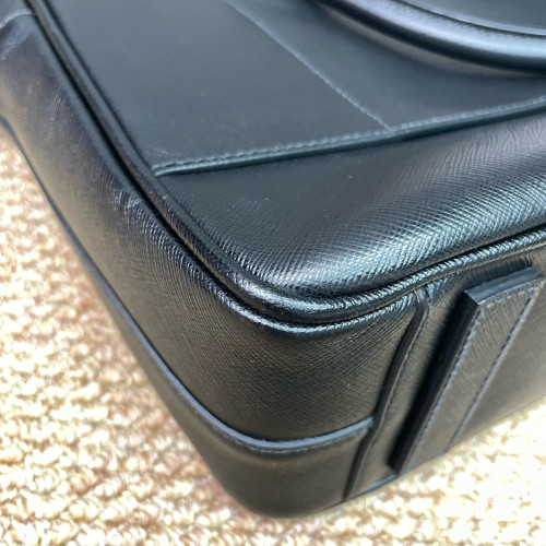 Prada Briefcase Saffiano Calfskin Black