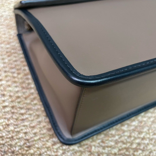 Fendi F Is Fendi Kan I Shoulder Bag Calfskin Embossed FF Brown Black Fendi F Is Fendi Kan I Shoulder Bag Calfskin Embossed FF Brown Black