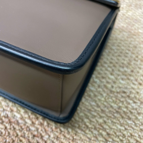 Fendi F Is Fendi Kan I Shoulder Bag Calfskin Embossed FF Brown Black Fendi F Is Fendi Kan I Shoulder Bag Calfskin Embossed FF Brown Black
