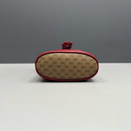Gucci Mini Ophidia Bucket Bag GG Supreme Monogram Red Brown Blue