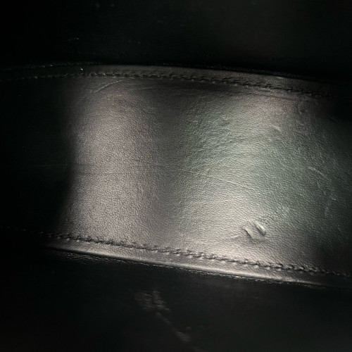 Balenciaga Hourglass Xs Calfskin Crocodile Embossed Black