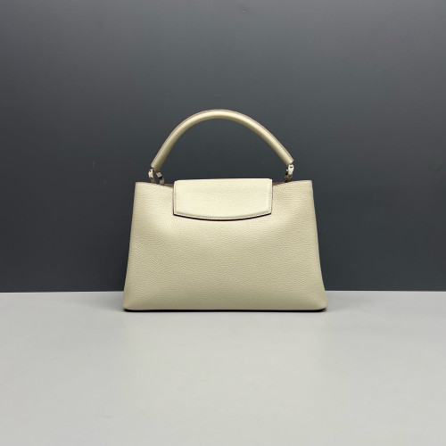 Louis Vuitton Capucines MM Grained Calfskin Ivory