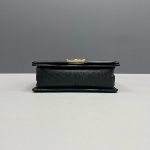 Chanel Quilted Medium Boy Flap Grained Calfskin Black