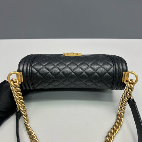 Chanel Quilted Medium Boy Flap Grained Calfskin Black