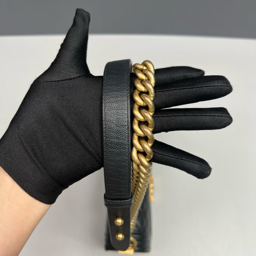 Chanel Quilted Medium Boy Flap Grained Calfskin Black