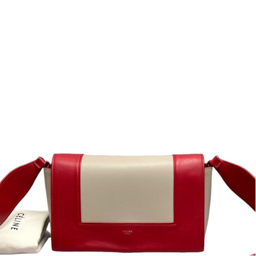 Celine Medium Frame Shoulder Bag Calfskin Red White
