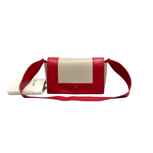 Celine Medium Frame Shoulder Bag Calfskin Red White