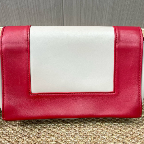Celine Medium Frame Shoulder Bag Calfskin Red White