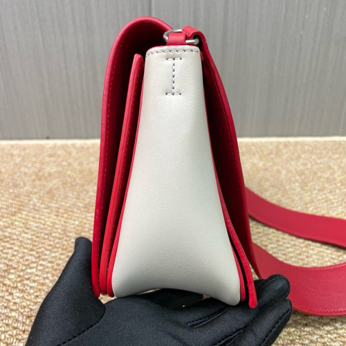 Celine Medium Frame Shoulder Bag Calfskin Red White