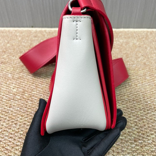 Celine Medium Frame Shoulder Bag Calfskin Red White