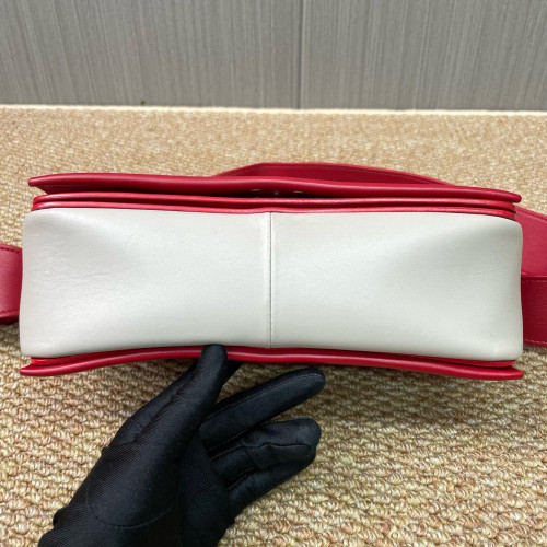 Celine Medium Frame Shoulder Bag Calfskin Red White