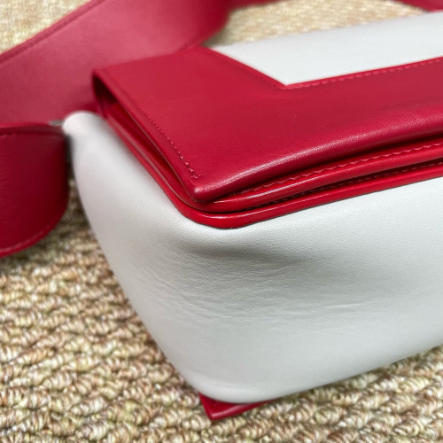 Celine Medium Frame Shoulder Bag Calfskin Red White