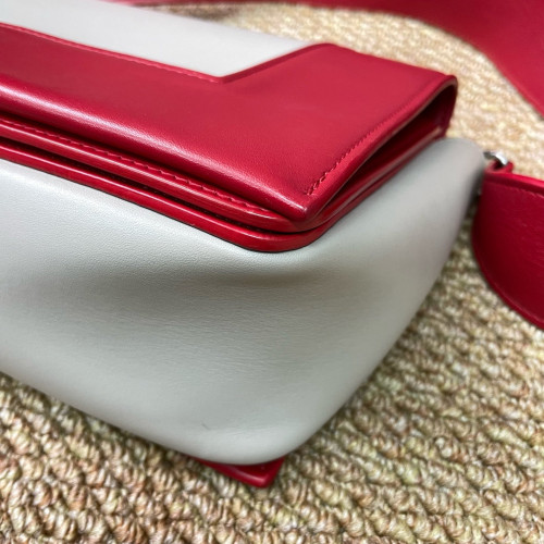 Celine Medium Frame Shoulder Bag Calfskin Red White
