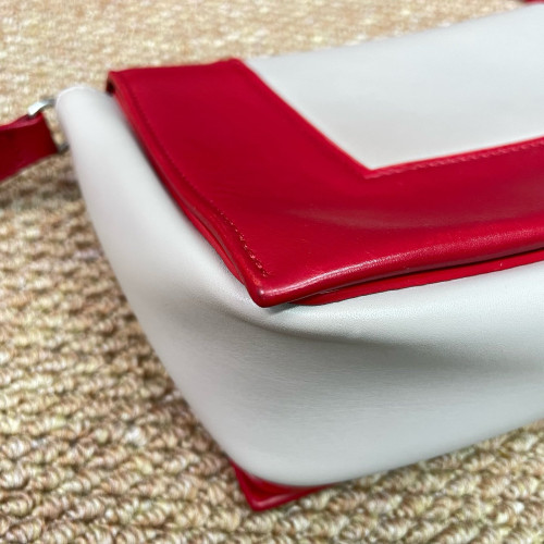Celine Medium Frame Shoulder Bag Calfskin Red White