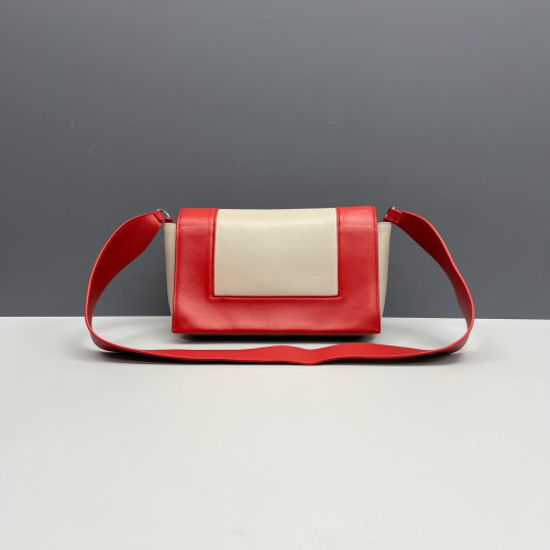 Celine Medium Frame Shoulder Bag Calfskin Red White